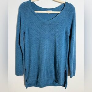 Smartwool Merino‎ Wool V Neck Sweater Blue Lightweight Outdoor Capsule XS